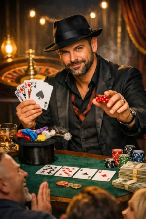 Gambling magic performer